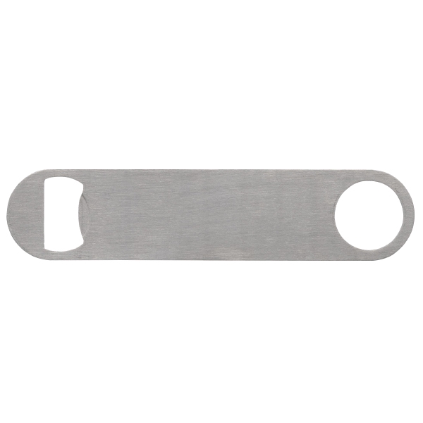 7.2" x 1.7" powder-coated stainless steel bottle opener with silver finish.... from ASI 62677 iline PROMO (The Innovative Line) / iline (The Innovative Line)