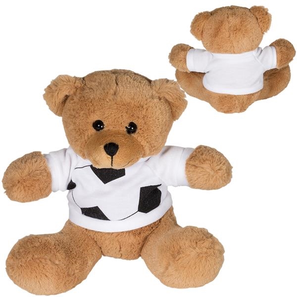 7" GameTime® plush bear wearing a sport-themed t-shirt in your choice... from ASI 34063 alphabroder