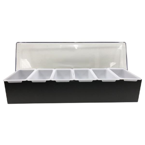 17.5" x 5.25" x 3.5" stainless steel condiment tray with plastic... from ASI 62677 iline PROMO (The Innovative Line) / iline PROMO (The Innovative Line)