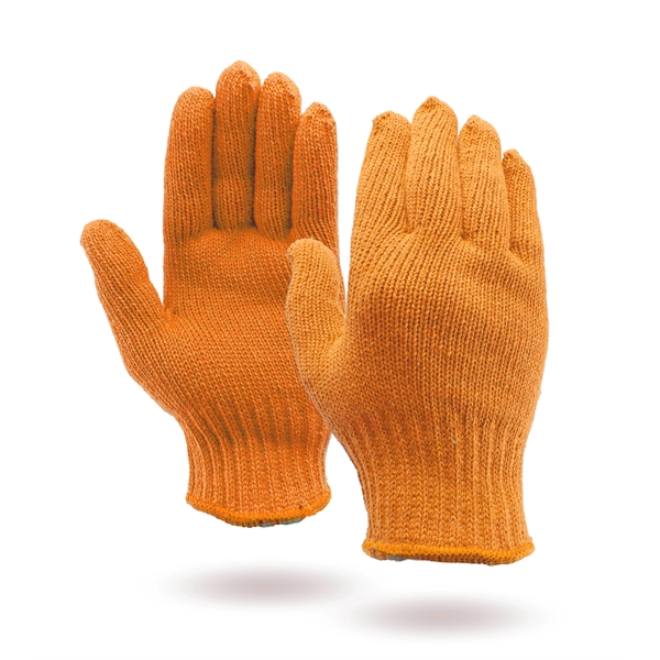 Orange knit work gloves, medium weight, made in USA.... from ASI 62192 Illinois Glove Co / Honest Abe®