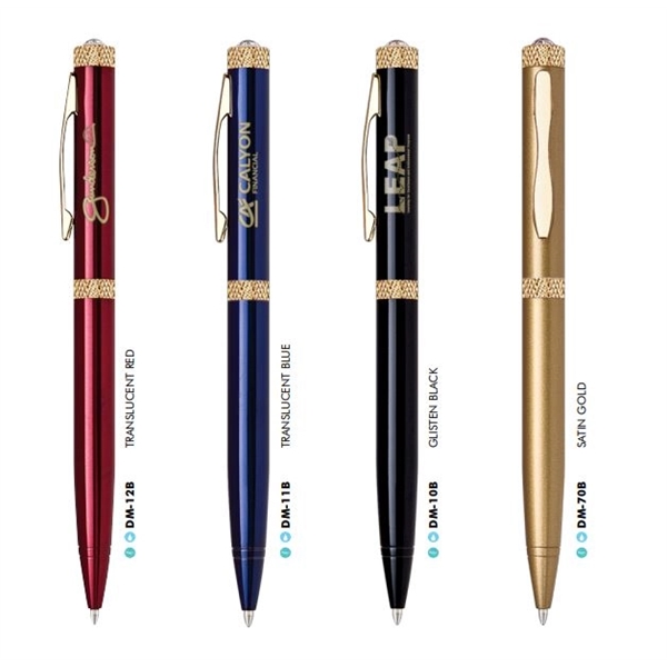 Solid brass twist-action ballpoint pen with a rich color coating and... from ASI 68190 Lungsal / Lungsal