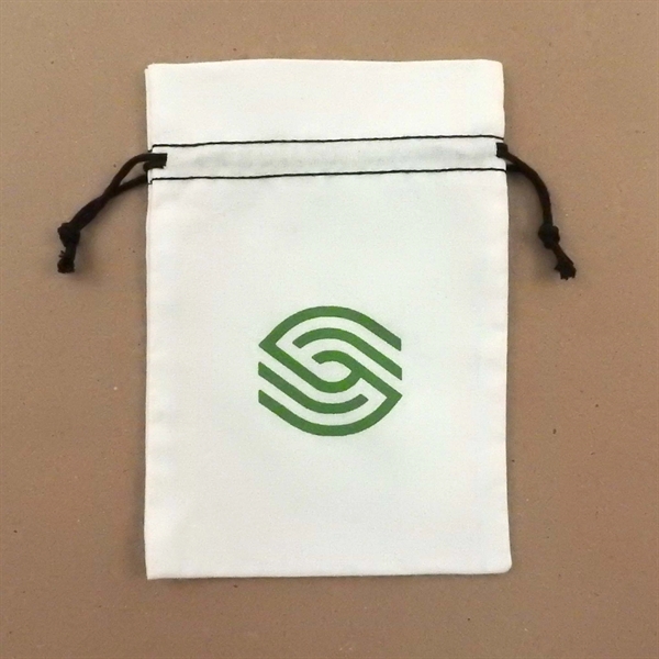White Cotton Double Drawstring Bag with black color drawstring available in... from ASI 41630 Brave USA