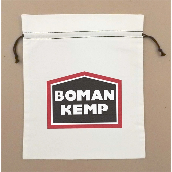 White Cotton Double Drawstring Bag with black color drawstring available in... from ASI 41630 Brave USA