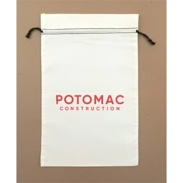 White Cotton Double Drawstring Bag with black color drawstring available in... from ASI 41630 Brave USA