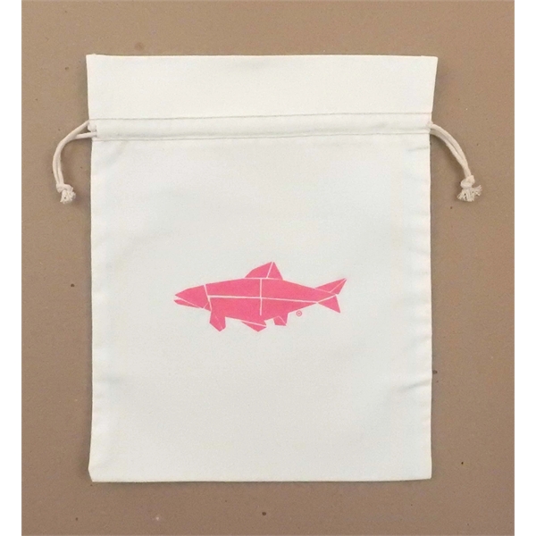 White Cotton Double Drawstring Bag with natural drawstring available in multiple... from ASI 41630 Brave USA