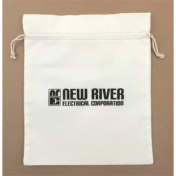 White Cotton Double Drawstring Bag with natural drawstring available in multiple... from ASI 41630 Brave USA
