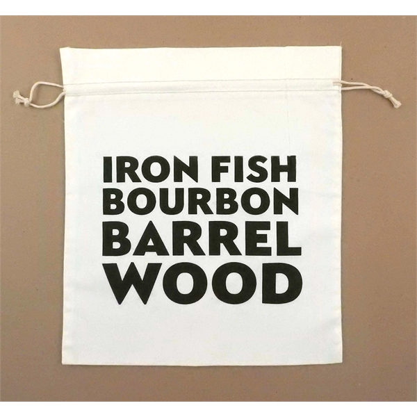 White Cotton Double Drawstring Bag with natural drawstring available in multiple... from ASI 41630 Brave USA