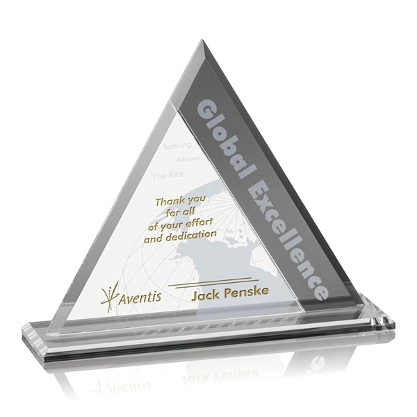 Starfire triangle award with blue colored crystal.... from ASI 84592 St Regis Group / St Regis