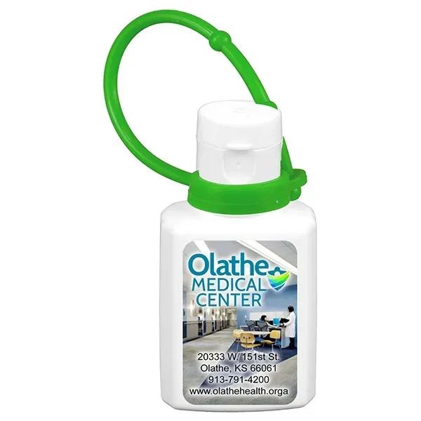 Solid white flip top squeeze bottle filled with vanilla scented, SPF30... from ASI 62660 Innovation Line