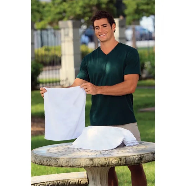 15" x 18" terry velour, hemmed, 100% cotton rally towel.... from ASI 79750 Pro Towels