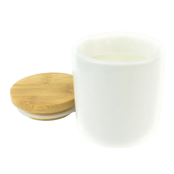 Soy Wax Candle with Bamboo Lid, Classic Ceramic container 3 oz... from ASI 72657 Active Life Promo / Apres Ski Ingrain Promo Ingrain
