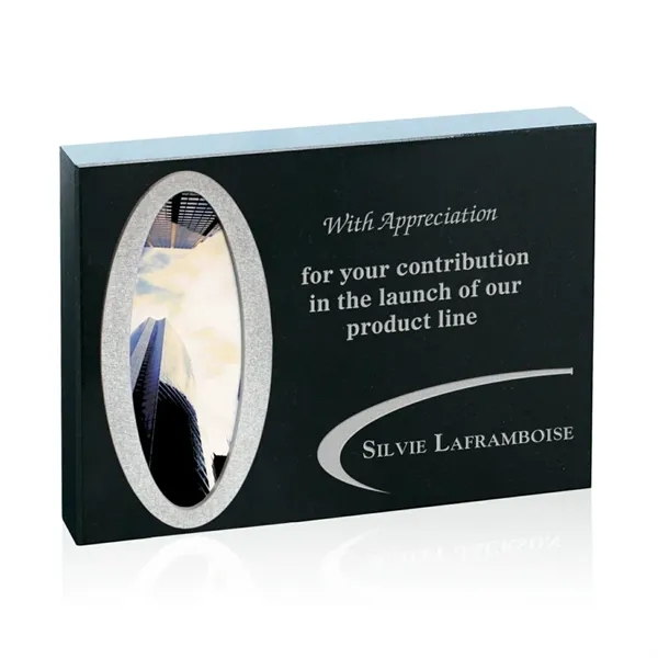 Freestanding award polished black granite rectangle award.... from ASI 84592 St Regis Group / Prestige Glass