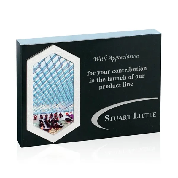 Freestanding granite/aluminum award.... from ASI 84592 St Regis Group / Prestige Glass