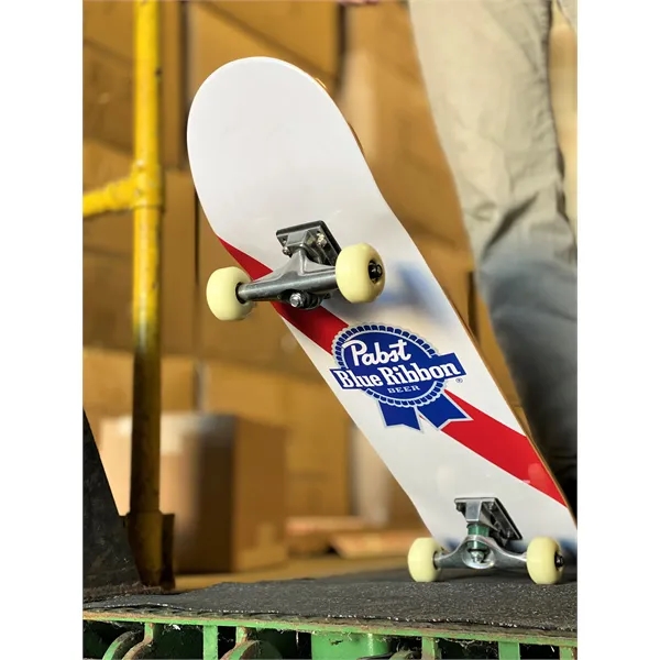 Customized skateboard with high end components and full color bottom imprint,... from ASI 72657 Active Life Promo / Action Sports Promo