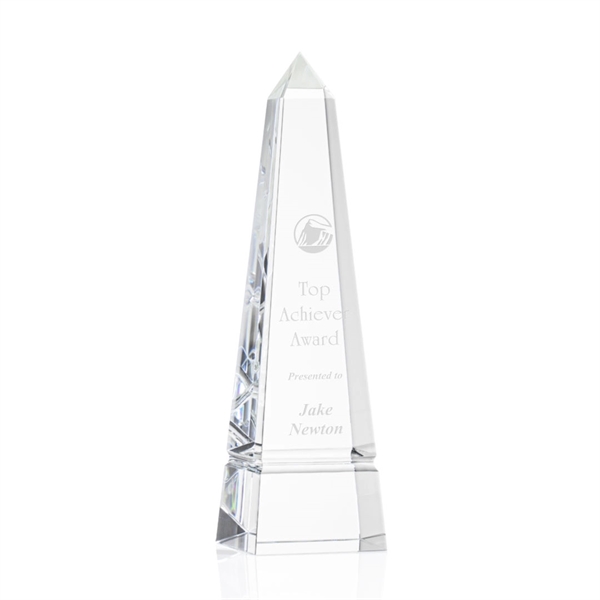 Optical clear grooved obelisk crystal award.... from ASI 84592 St Regis Group / St Regis