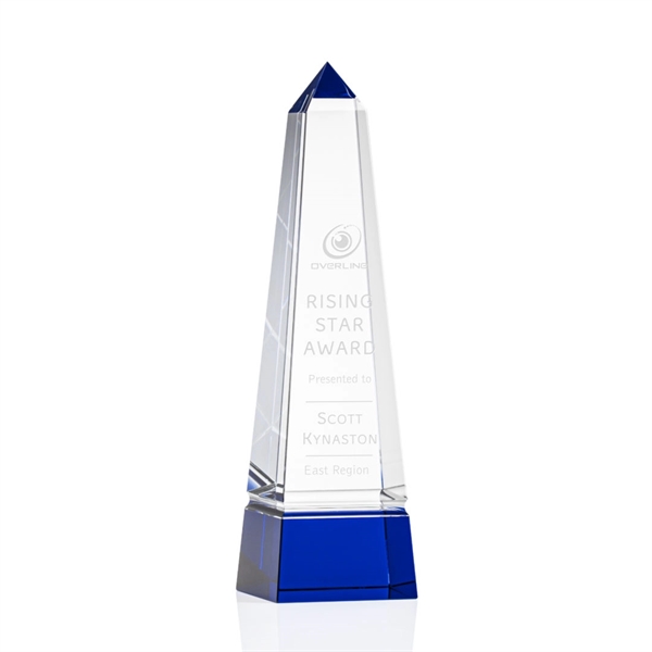 The illustrious Groove Obelisk Award features an elegant Blue Optical Crystal... from ASI 84592 St Regis Group / St Regis