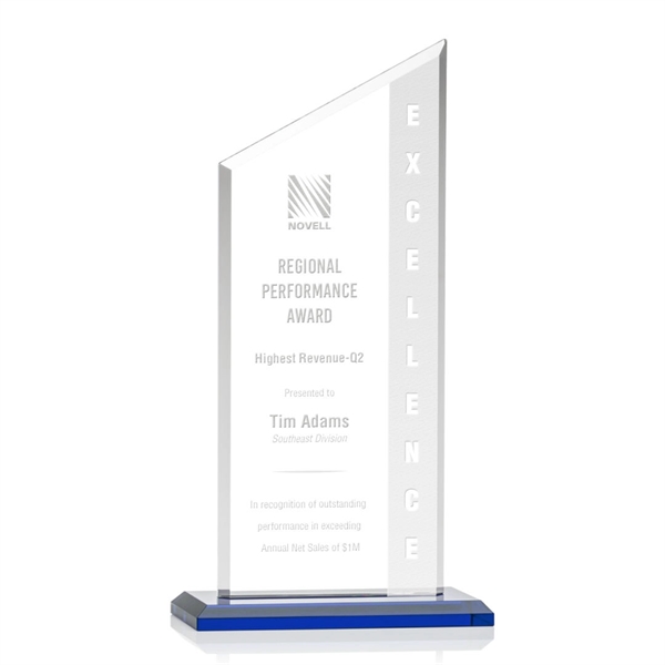 The Conacher is a slant-topped 3/8" Starfire Crystal upright with simple... from ASI 84592 St Regis Group / Prestige Glass