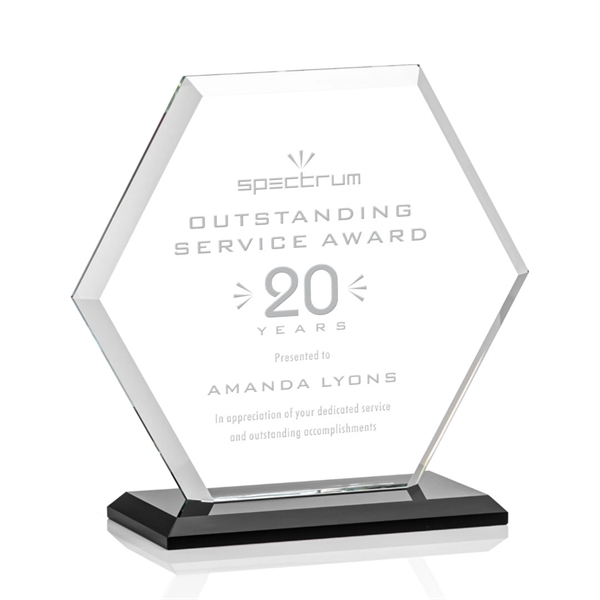 The Barnett Award features a beautifully beveled Starfire Crystal Hexagon mounted... from ASI 84592 St Regis Group / St Regis