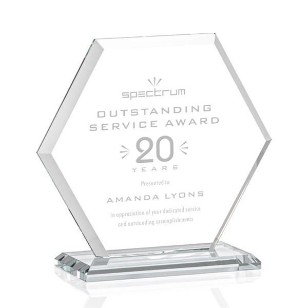 The Barnett Award features a beautifully beveled Starfire Crystal Hexagon mounted... from ASI 84592 St Regis Group / St Regis