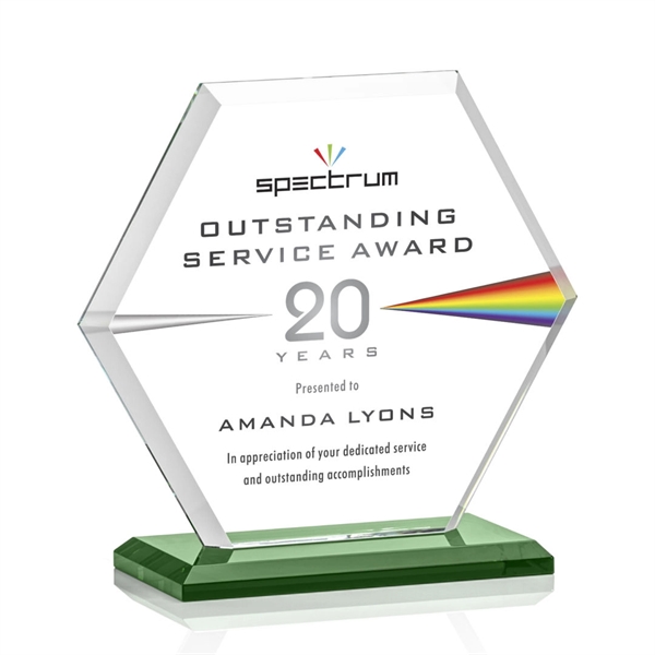 The Barnett Award features a beautifully beveled Starfire Crystal Hexagon mounted... from ASI 84592 St Regis Group / St Regis