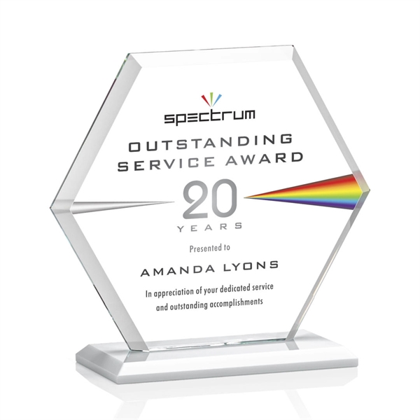 The Barnett Award features a beautifully beveled Starfire Crystal Hexagon mounted... from ASI 84592 St Regis Group / St Regis