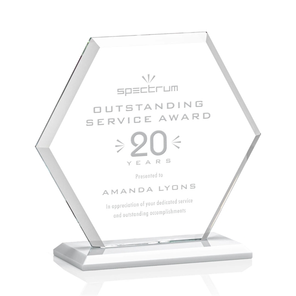 The Barnett Award features a beautifully beveled Starfire Crystal Hexagon mounted... from ASI 84592 St Regis Group / St Regis