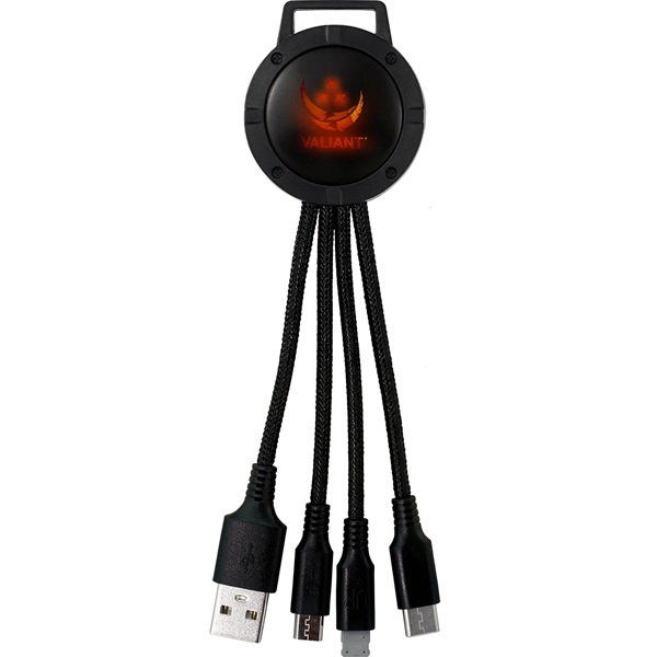 LIGHT UP COLOR TWO TONE 3-IN-1 CHARGING CABLE... from ASI 30208 A P Specialties / AP Specialties