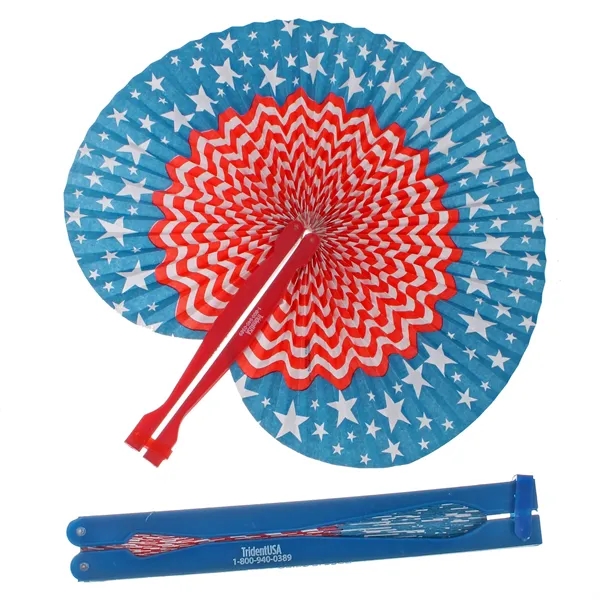 This patriotic themed folding fan collapses into the handle for a... from ASI 52710 Lincoln Line