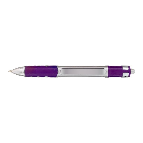 Two-toned plunger pen with colored rubber grip.... from ASI 52710 Lincoln Line