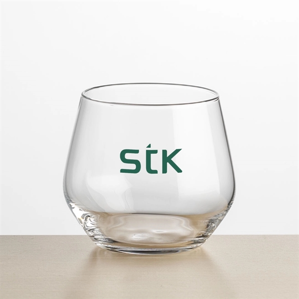 The Mandelay Stemless Wine Set features sheer cold cut rims to... from ASI 84592 St Regis Group