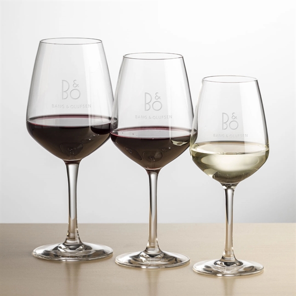The Mandelay Stemmed Wine Glass features cold cut sheer rims and... from ASI 84592 St Regis Group