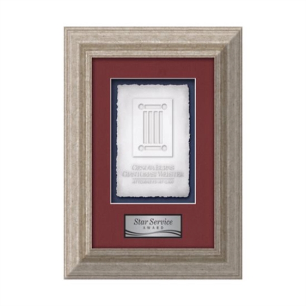 The Terrene Cast Paper Framed Award capitalizes on the organic, delicate... from ASI 84592 St Regis Group / St Regis Crystal
