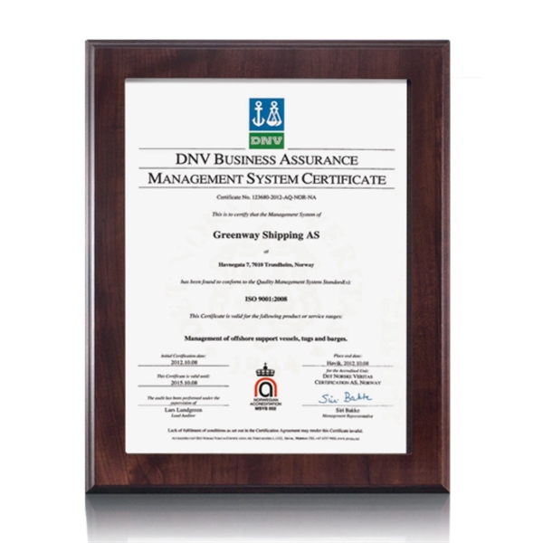 Dovercourt Cert Holder - Cherry 8 1/2"x11".... from ASI 84592 St Regis Group / St Regis