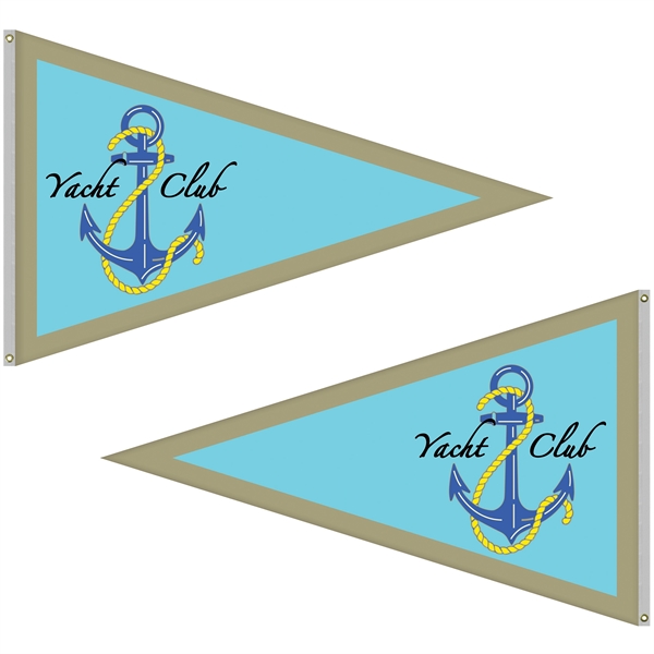 5' x 8' customized digitally printed double sided knitted polyester pennants... from ASI 80228 Quinn
