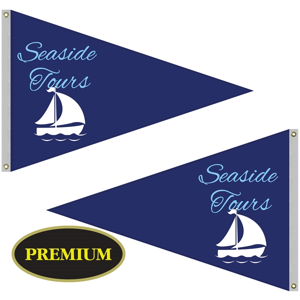 4' x 6' customized digitally printed double sided knitted polyester pennants... from ASI 80228 Quinn