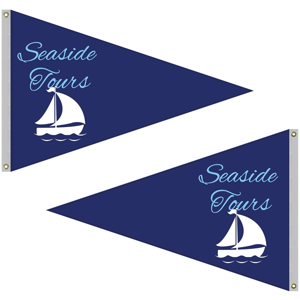 4' x 6' customized digitally printed double sided knitted polyester pennants... from ASI 80228 Quinn