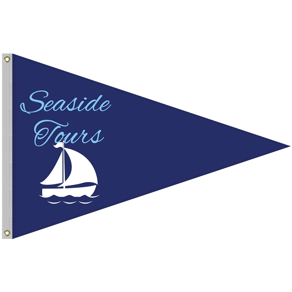 4' x 6' customized digitally printed double sided knitted polyester pennants... from ASI 80228 Quinn