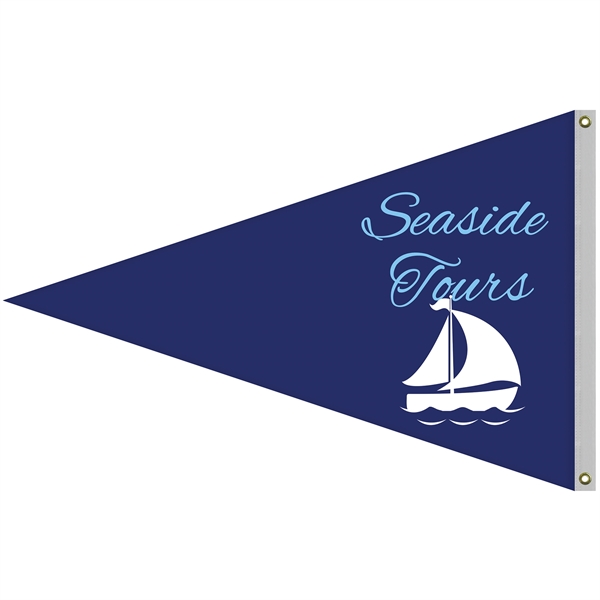 4' x 6' customized digitally printed double sided knitted polyester pennants... from ASI 80228 Quinn