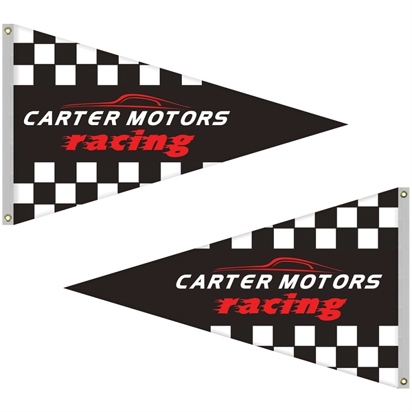 3' x 5' customized digitally printed double sided knitted polyester pennants... from ASI 80228 Quinn