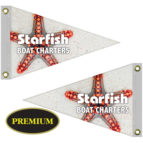 12" x 18" customized digitally printed double sided knitted polyester pennants... from ASI 80228 Quinn