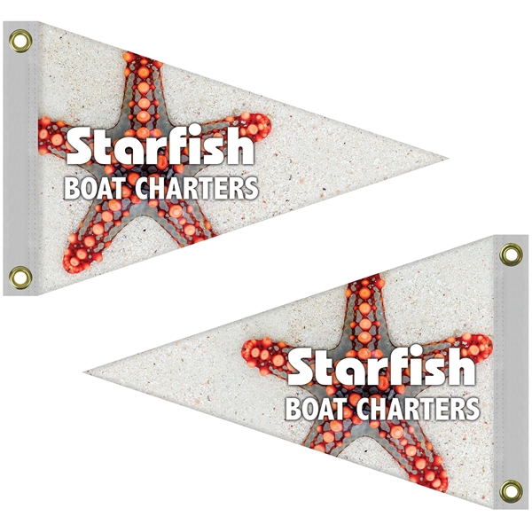 12" x 18" customized digitally printed double sided knitted polyester pennants... from ASI 80228 Quinn