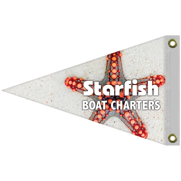 12" x 18" customized digitally printed double sided knitted polyester pennants... from ASI 80228 Quinn