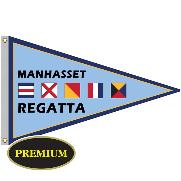 2.5' x 4' customized single reverse digitally printed knitted polyester pennants... from ASI 80228 Quinn
