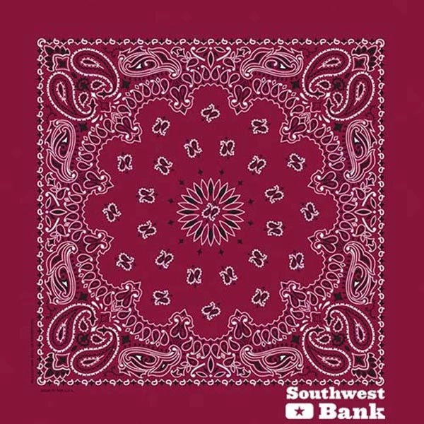 22" x 22" paisley print bandanna made of 100% cotton.... from ASI 44020 Bandanna Promotions By CARO-LINE / Bandanna Promotions
