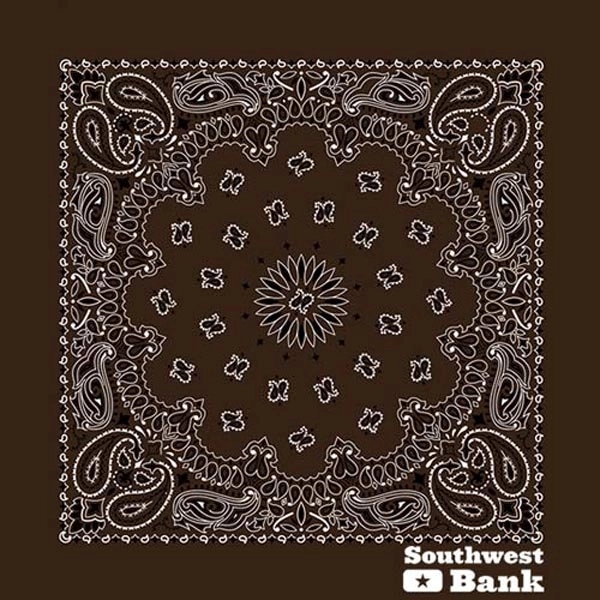 22" x 22" paisley print bandanna made of 100% cotton.... from ASI 44020 Bandanna Promotions By CARO-LINE / Bandanna Promotions