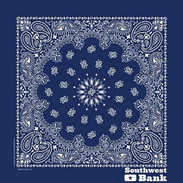 22" x 22" paisley print bandanna made of 100% cotton.... from ASI 44020 Bandanna Promotions By CARO-LINE / Bandanna Promotions