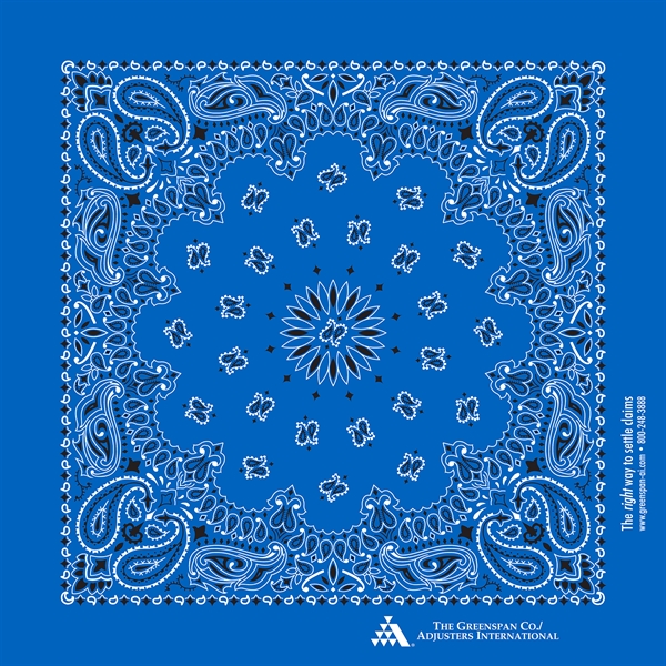 22" x 22" paisley print bandanna made of 100% cotton.... from ASI 44020 Bandanna Promotions By CARO-LINE / Bandanna Promotions