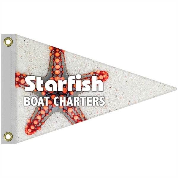 12" x 18" customized single reverse digitally printed knitted polyester pennants... from ASI 80228 Quinn