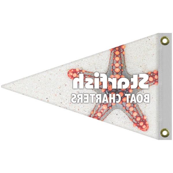 12" x 18" customized single reverse digitally printed knitted polyester pennants... from ASI 80228 Quinn