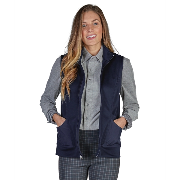 Women's Ashby Mixed Media Vest with a full zip design and... from ASI 44620 Charles River Apparel